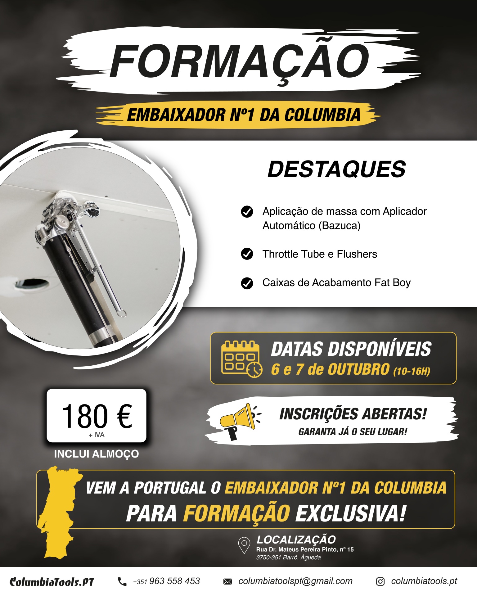 Formação com aplicador automE1tico (bazuca) e informaE7F5es de formaE7E3o em portugEAs