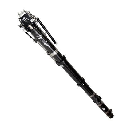 Rotor de helicóptero preto com texto Jaybird e componentes metálicos