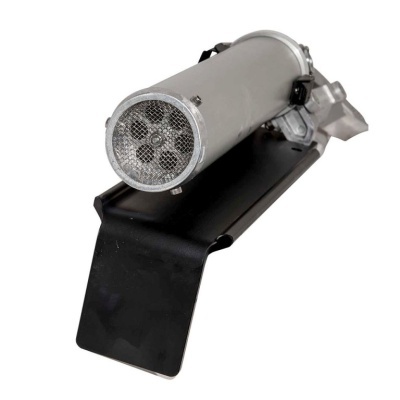 Dispositivo cilíndrico metalizado com base preta larga