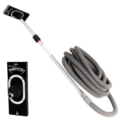 Aspiração telescópica para piscina Phantom com tubo metálico e mangueira cinza