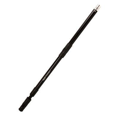 Varão telescópico preto para jardinagem com texto branco