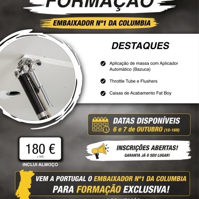 Formação com aplicador automE1tico (bazuca) e informaE7F5es de formaE7E3o em portugEAs