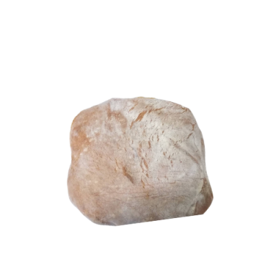 Pedra castanha clara com manchas brancas isolada em fundo branco