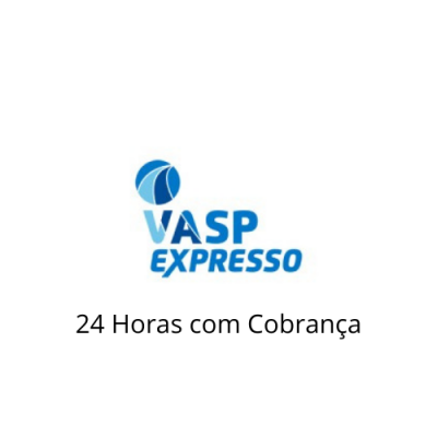 Logótipo da VASP Expresso com frase '24 Horas com Cobrança'