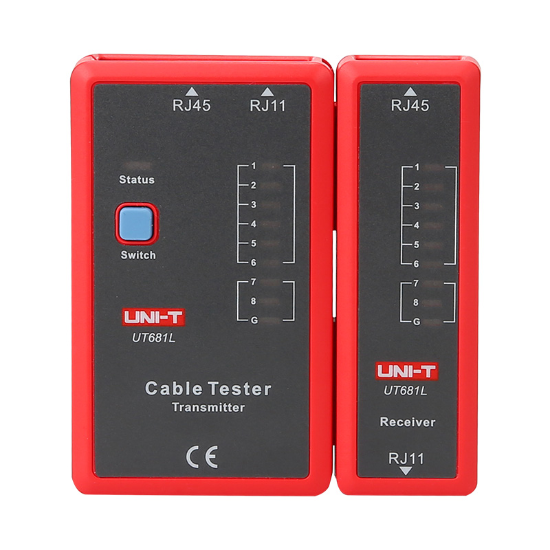 Testador de cabos UNI-T UT681L transmissor e receptor preto e vermelho