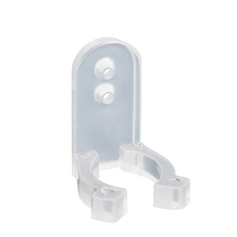 Suporte para parede em plástico translúcido branco