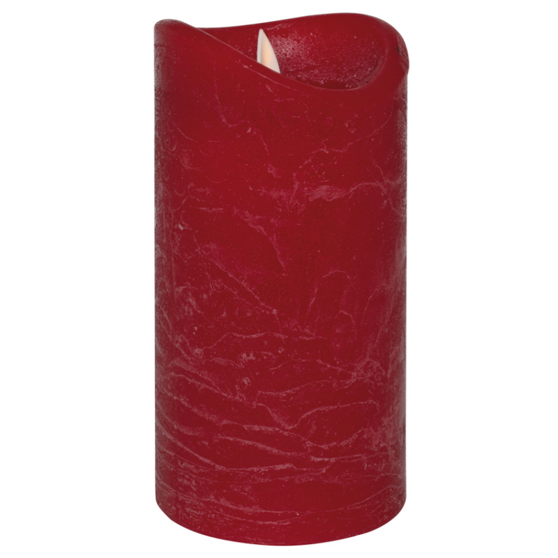 Vela vermelha decorativa com chama