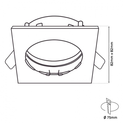 Recipiente quadrado com alça, tampa redonda e medidas