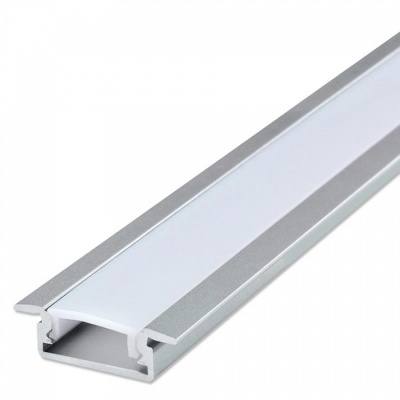 Perfil de alumínio com cobertura de plástico branco fosco para fitas LED
