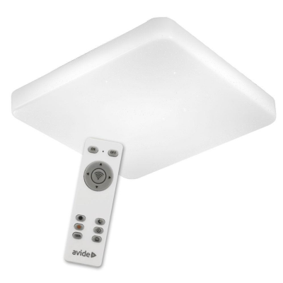 Luz de teto quadrada branca com comando remoto branco