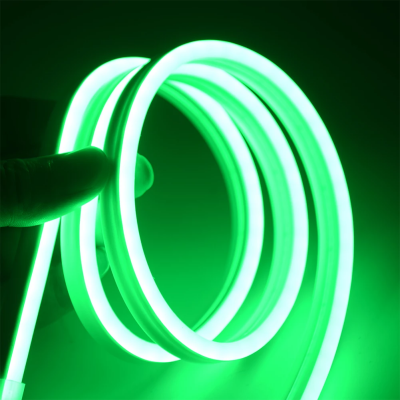 Luz LED flexível verde neon enrolada