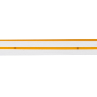 Duas réguas brancas com linhas laranja e marcações de medida em preto