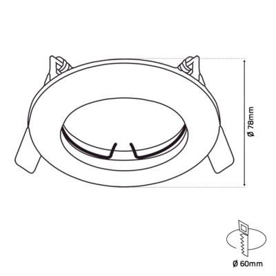 Luminária embutida redonda branca com molas metálicas
