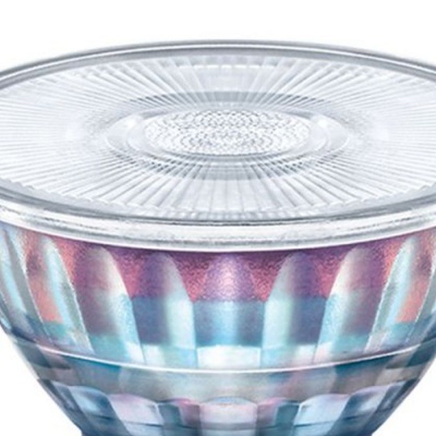 Bulbo LED em vidro facetado com padrão circular