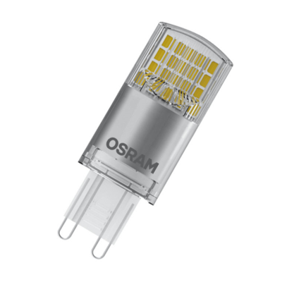 Lâmpada LED OSRAM G9 prateada com chips LED visíveis