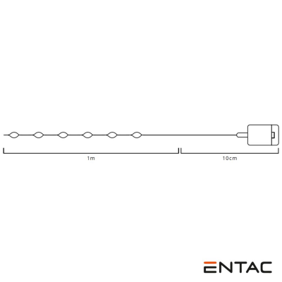 Desenho técnico de cabo com sensores e ficha retangular marca ENTAC