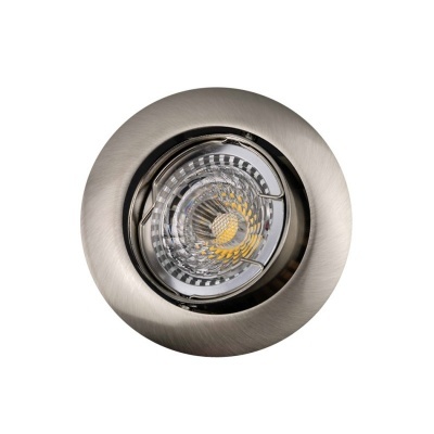 Luz de teto embutida circular em metal prateado com lâmpada LED