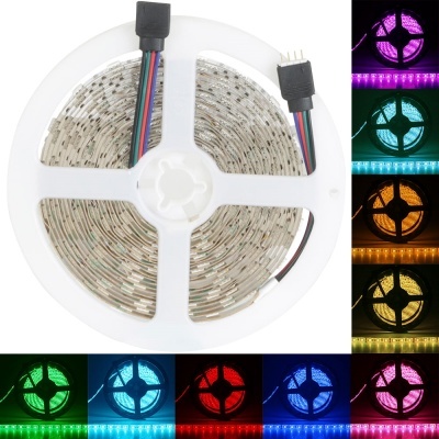 Rolo de fita LED RGB com conectores e várias cores de luz