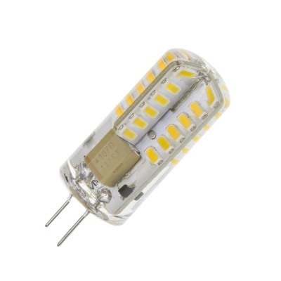 Lâmpada LED tipo G4 transparente com LEDs amarelos visíveis