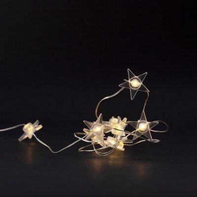Luzes decorativas LED em forma de estrelas translúcidas