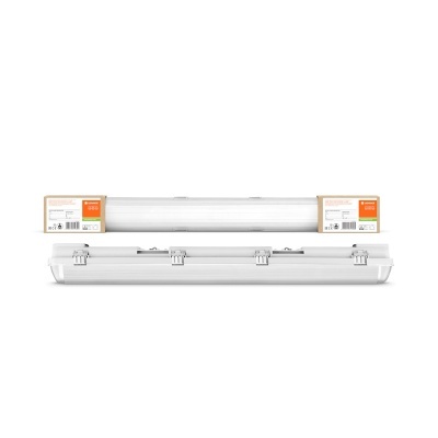 Luminária fluorescente branca com embalagem retangular