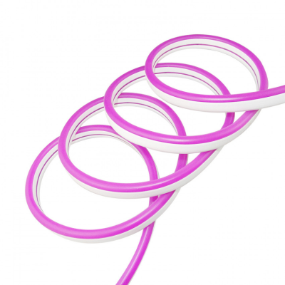 Cabo flexível em espiral branco com faixa rosa