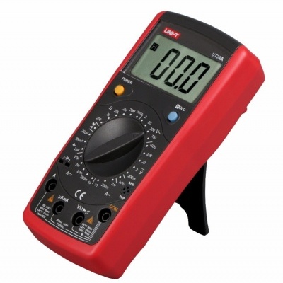 Multímetro digital UT39A com ecrã LCD e corpo vermelho