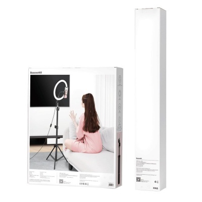 Embalagem de anel de luz LED Baseus com tripé e suporte para smartphone