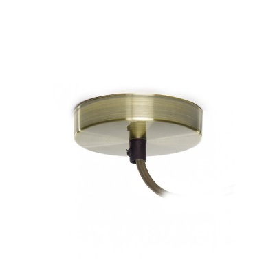 Base de luminária de teto dourada com cabo de tecido bege