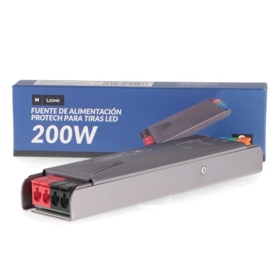 Fonte de alimentação Protech 200W para tiras LED com conectores coloridos