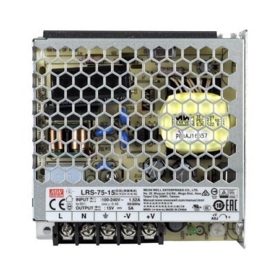 Fonte de alimentação Mean Well LRS-75-15 prata ventilada
