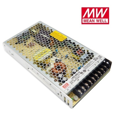 Fonte de alimentação eletrónica metálica Mean Well LRS-200-12
