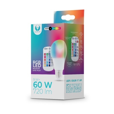 Embalagem de lâmpada LED RGB de 9W com comando remoto colorido