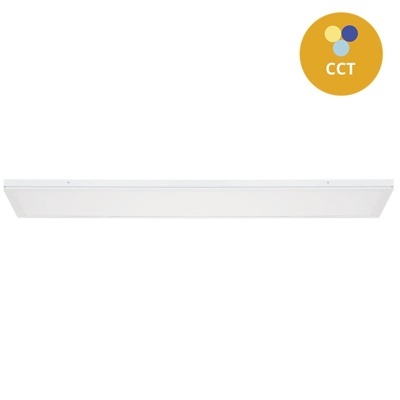 Luminária LED retangular branca para tecto ou parede com símbolo CCT colorido