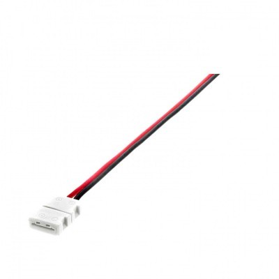Cabo elétrico com conector branco e fios preto e vermelho