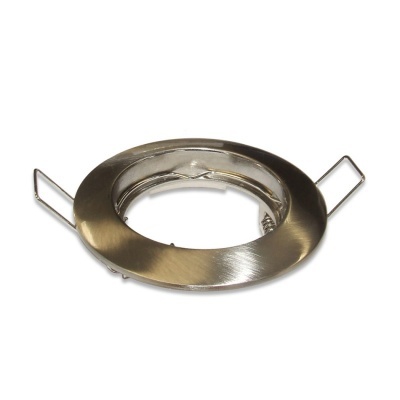 Suporte de luz embutida redondo de metal prateado com molas