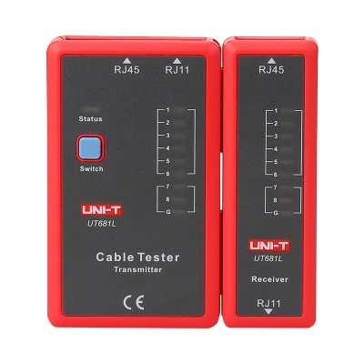 Testador de cabos UNI-T UT681L transmissor e receptor preto e vermelho