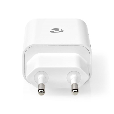 Carregador elétrico branco com plugue de dois pinos