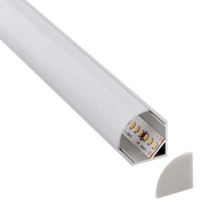 Perfil de alumínio branco para LED com tampa opaca