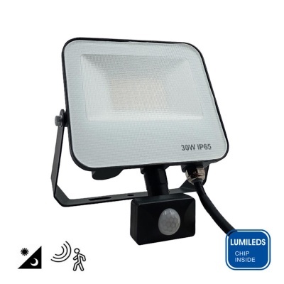 Projetor LED branco com sensor de movimento e selo Lumileds