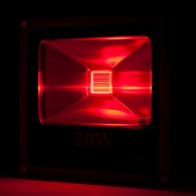 Refletor LED quadrado vermelho 20W
