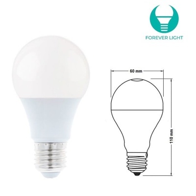 Lâmpada LED branca FOREVER LIGHT com diâmetro 60 mm e altura 110 mm