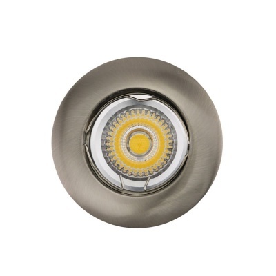 Candeeiro embutido redondo metálico com lâmpada LED amarela