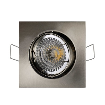 Refletor de embutir quadrado em metal escovado com detalhe em vidro concentric