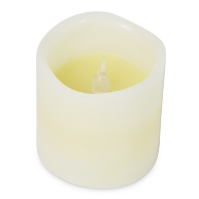 Vela eletrónica creme com chama falsa