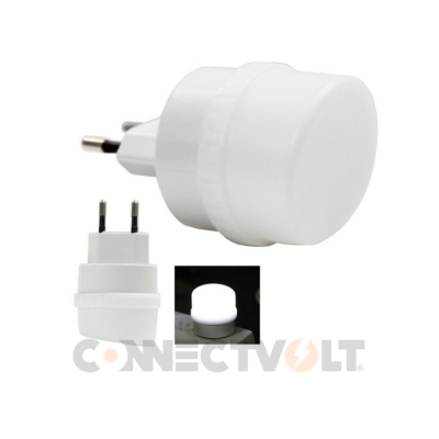 Candeeiro de parede portátil branco com ficha elétrica tipo europeu