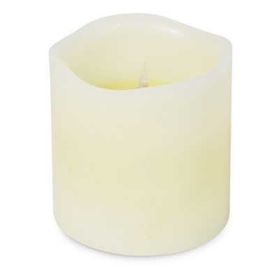 Vela LED branca com borda ondulada e pavio falso