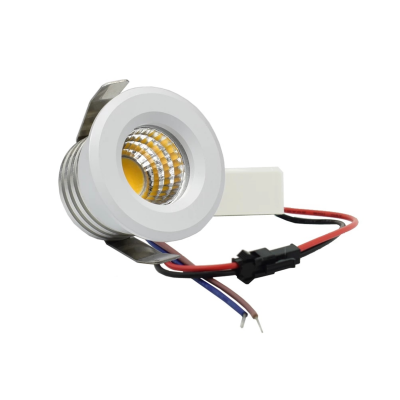 Lâmpada LED embutida com fios e componente branco