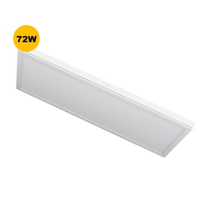 Painel LED rectangular branco com etiqueta 72W