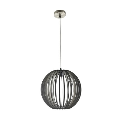 Candeeiro de suspensão esférico metálico preto